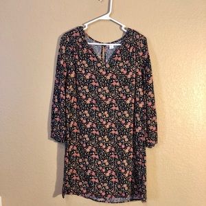 Black Floral Long Sleeve Dress from Old Navy